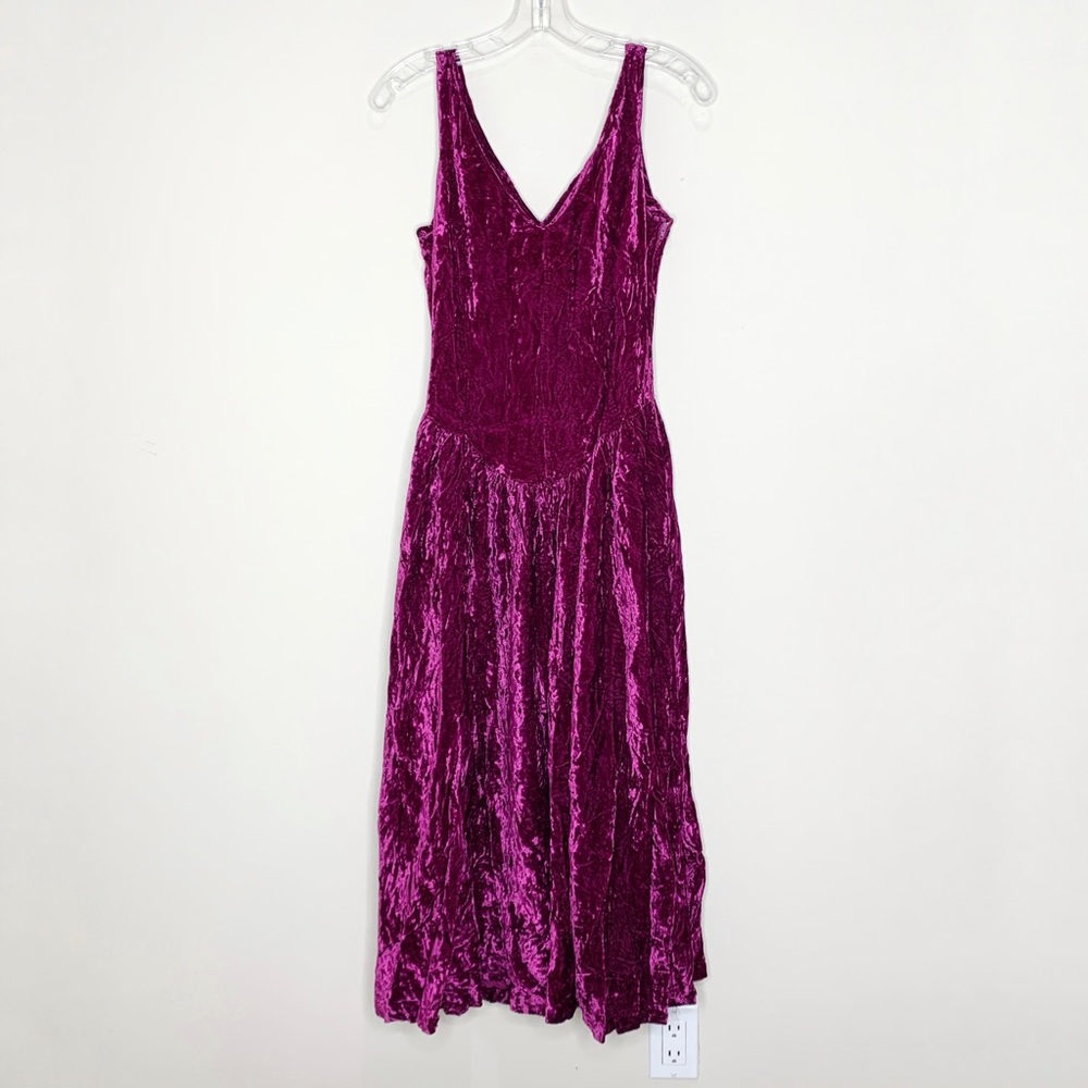 Vintage Betsey Johnson Punk Label Crushed Velvet Dress - Picture 1 of 9